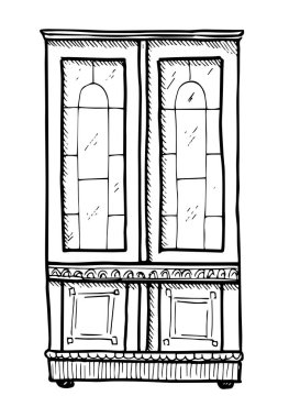 Kroki kabine. Vektör çizim bir kroki tarzı.