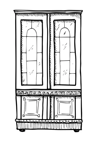 キャビネットのスケッチ。スケッチ スタイルのベクトル図. — ストックベクタ