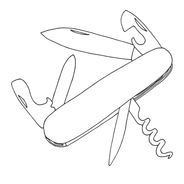 Σκίτσο του ένα μαχαίρι. Εικονογράφηση διάνυσμα. Απομονωμένα σε λευκό φόντο. — Διανυσματικό Αρχείο