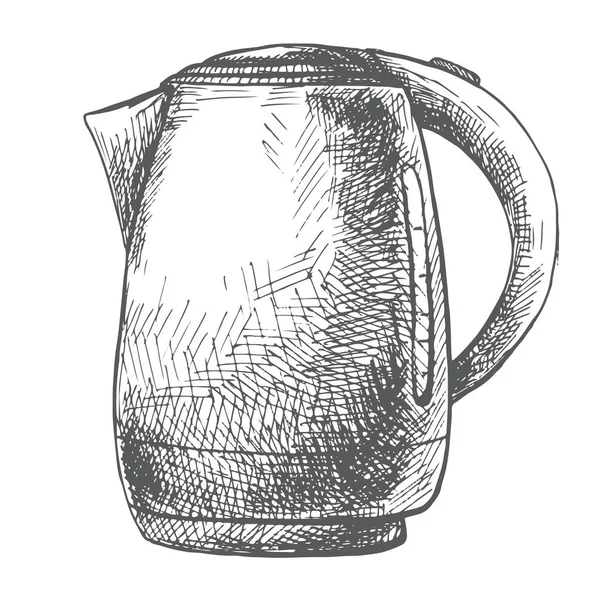 Electric kettle isolated on white background. Vector illustration of a