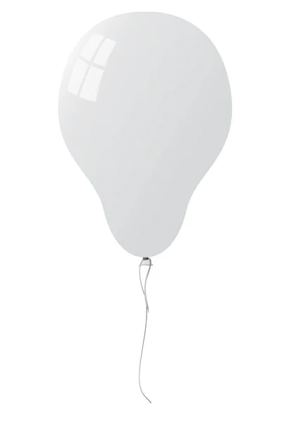 Witte ballon geïsoleerd op de achtergrond. Vectorillustratie. — Stockvector