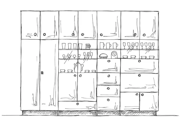 Pensile retrò. Illustrazione vettoriale disegnata a mano di uno stile di schizzo . — Vettoriale Stock