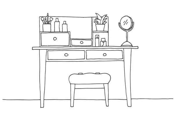 Kaptafel in schets stijl. Vectorillustratie is hand getrokken. — Stockvector