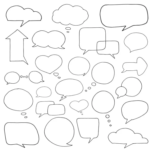 Set of different speech balloons. Vector illustration in a sketch style. — Stock Vector