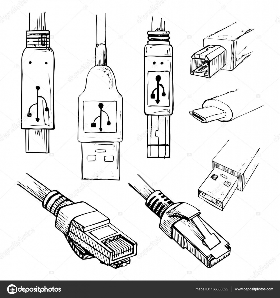 Conjunto de componentes electrónicos: transistor, inductor, microchip,  sensor, módulo wi-fi, cpu, resistor, microprocesador aislado sobre fondo  blanco. ilustración de vector en un estilo de dibujo.