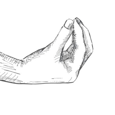 El jest. İllüstrasyon kroki tarzı. Çizilmiş vektör çizimler el.