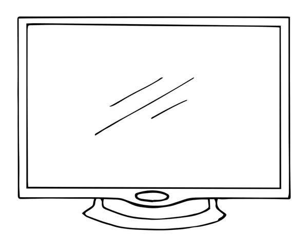 Skizzenfernsehen isoliert auf weißem Hintergrund. Monitor. Vektorillustration. — Stockvektor