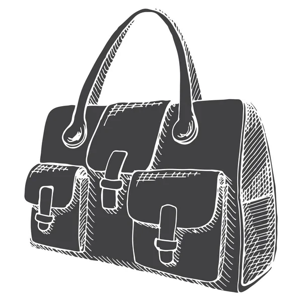 Sac femelle, mâle, unisexe isolé sur fond blanc. Illustration vectorielle d'un style de croquis . — Image vectorielle