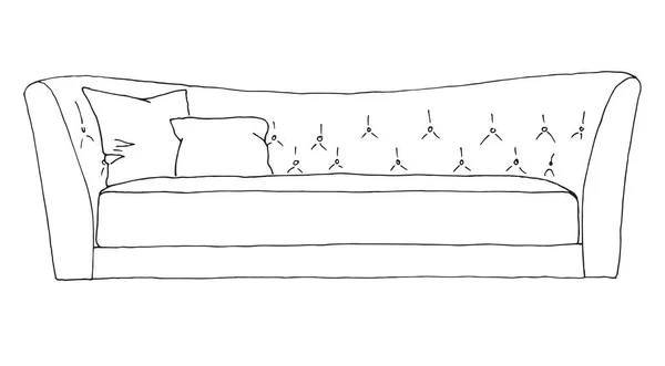 Диван ізольовані на білому тлі. Векторна ілюстрація в стилі ескіз. — стоковий вектор