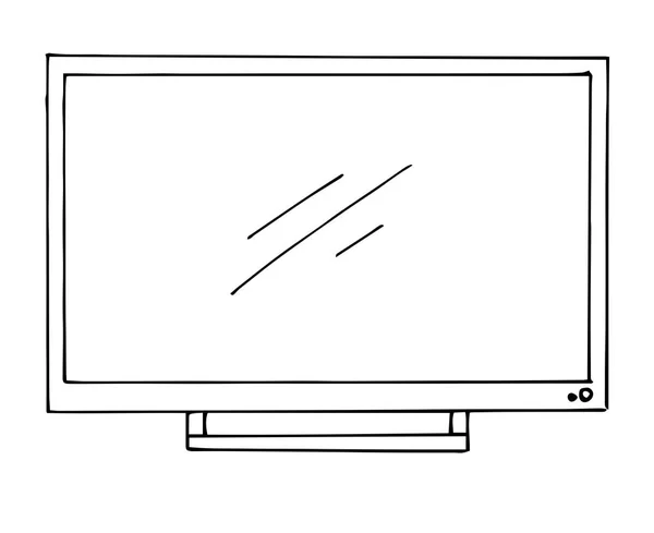 Skizzenfernsehen isoliert auf weißem Hintergrund. Monitor. Vektorillustration — Stockvektor