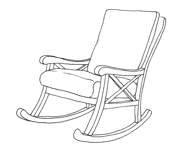 Rocking chair isolated on white background. Sketch a comfortable chair. Vector illustration — Stock Vector