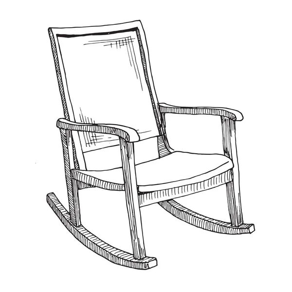 Качающее кресло изолировано на белом фоне. Нарисуйте удобное кресло. Векторная иллюстрация — стоковый вектор