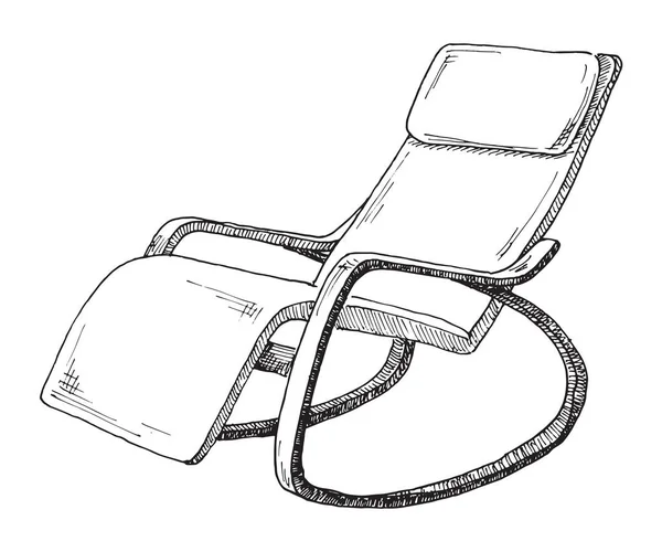 Schaukelstuhl isoliert auf weißem Hintergrund. Skizzieren Sie einen bequemen Stuhl. Vektorillustration — Stockvektor