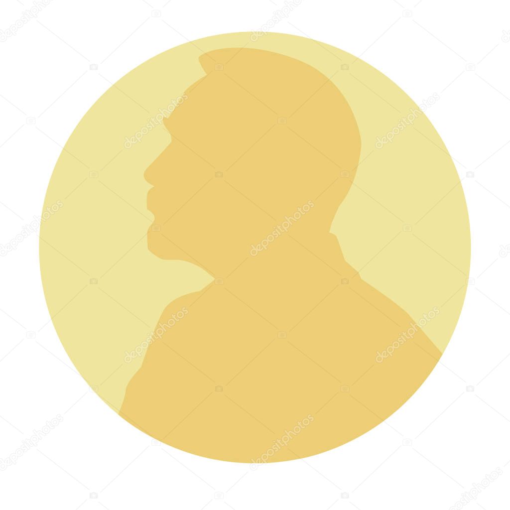 Stylized Nobel medal. Silhouette of Nobel in a flat style. Vector illustration.