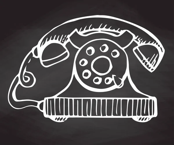 Ретро-телефон, изолированный на доске. Векторная иллюстрация — стоковый вектор