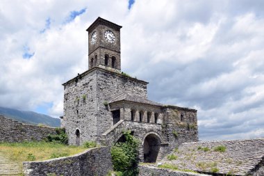 Kale kule Gjirokaster City. UNESCO dünya mirası. Arnavutluk.