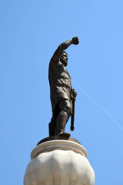King Philip II of Makedonya anıt. Skopje, Makedonya.
