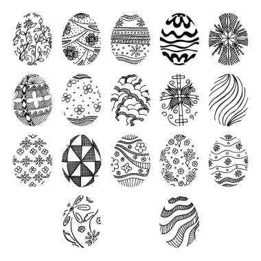 Beyaz arka plan üzerinde izole yumurta. El çizmek bir Paskalya sembolü.