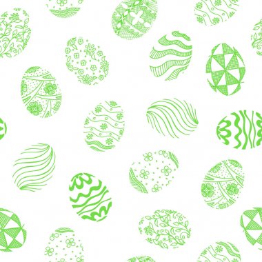 Seamless pattern with different Easter eggs. Vector illustration clipart