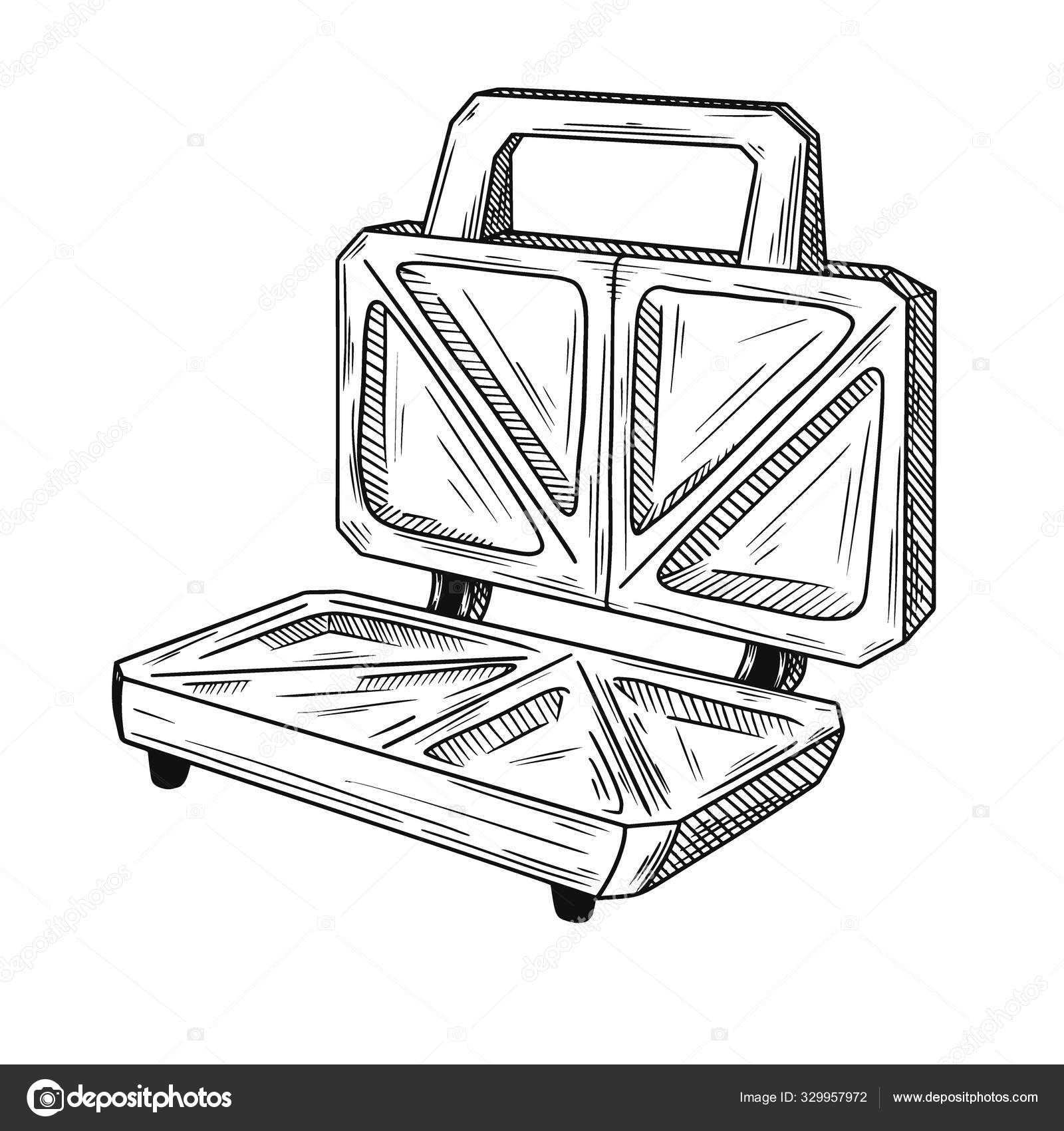 Kitchen Sketch Toaster by Jodi Augustine Wood Framed Wall Art Print - Bed  Bath \u0026 Beyond - 41453127, image size:1600x1700