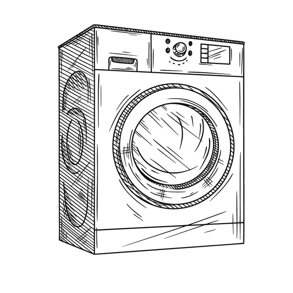 Wasmachine geïsoleerd op witte achtergrond. Vectorillustratie — Stockvector