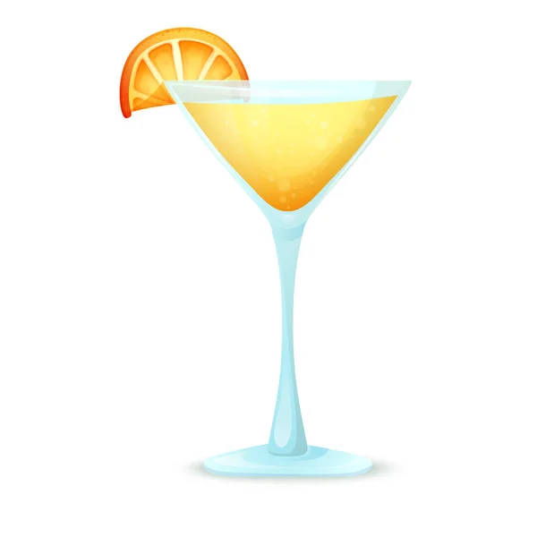 Realistischer Cocktail auf weißem Hintergrund. Cocktail in einem Glas mit verschiedenen Elementen. — Stockvektor