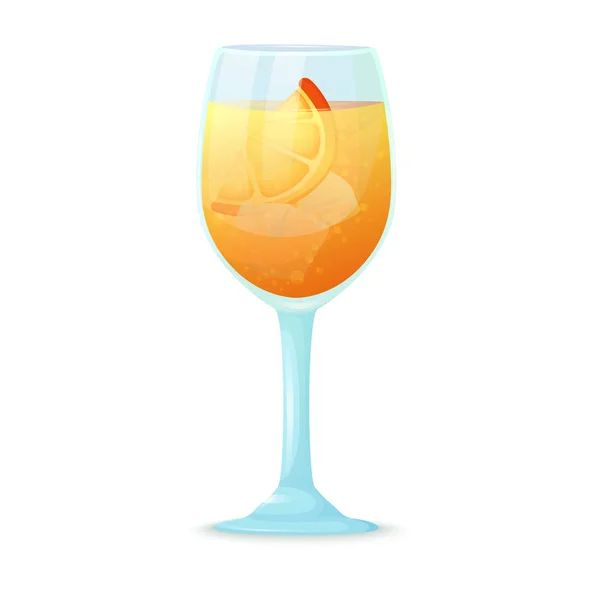 Realistischer Cocktail auf weißem Hintergrund. Cocktail in einem Glas mit verschiedenen Elementen. — Stockvektor