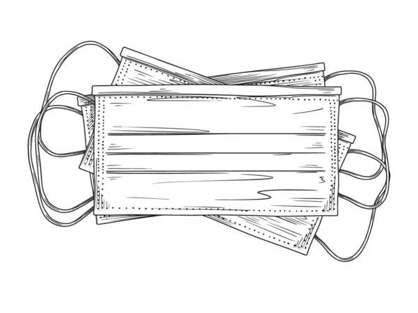 Χειρουργική Μάσκα Προσώπου Που Προστατεύει Αερομεταφερόμενες Ασθένειες Ιούς Ιός Του — Διανυσματικό Αρχείο