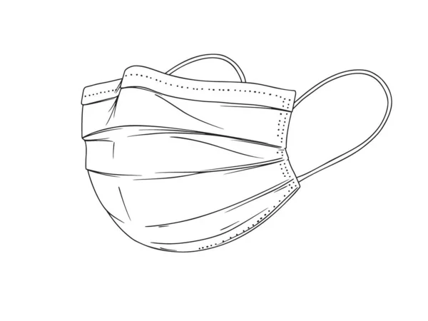 Mascarilla Médica Quirúrgica Que Protege Enfermedades Aerotransportadas Virus Coronavirus Defensa — Vector de stock