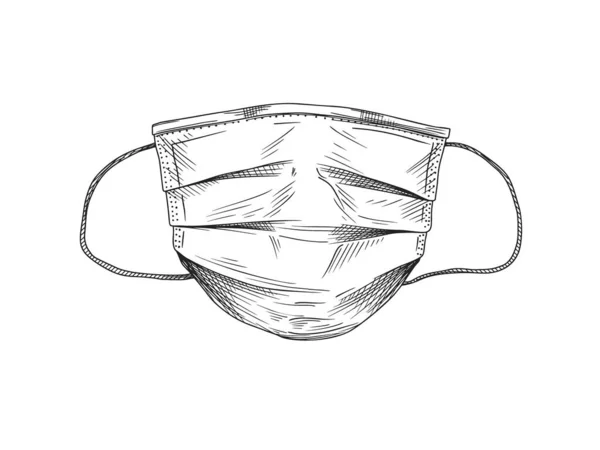 Masque Chirurgical Médical Pour Visage Qui Protège Les Maladies Aéroportées — Image vectorielle