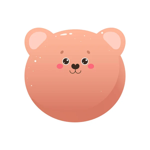 Urso Kawaii Bonito Animal Isolado Sobre Fundo Branco Ilustração Vetorial —  Vetores de Stock