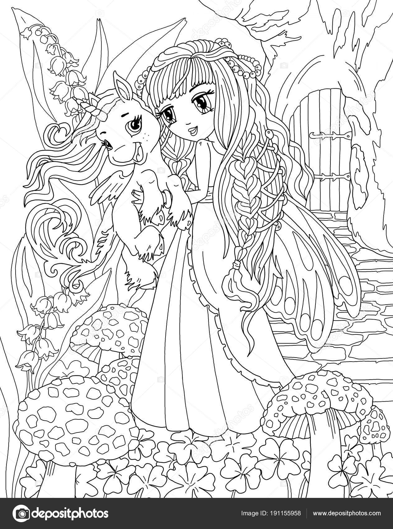 Coloriage Licorne Princesse Photographie Larisakuzovkova