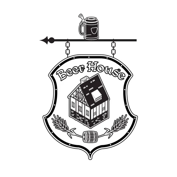 Avrupa Ortaçağ tarzı tabela bira evi.