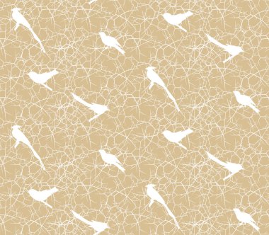 Dalları, diken ve kuşlar ile Seamless Modeli.