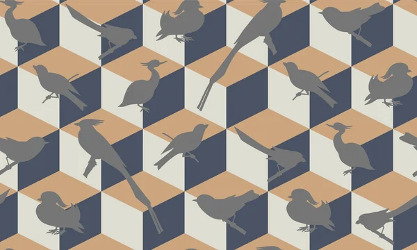 Kuş siluetleriyle kusursuz desen.