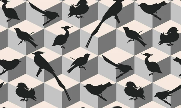 Kuş siluetleriyle kusursuz desen.