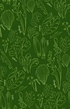 Stilize çizilmiş yaprakları ile Seamless Modeli.