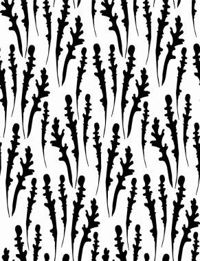 Stilize çizilmiş yaprakları ile Seamless Modeli.