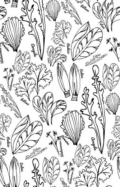 Stilize çizilmiş yaprakları ile Seamless Modeli.