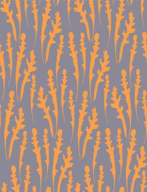 Stilize çizilmiş yaprakları ile Seamless Modeli.