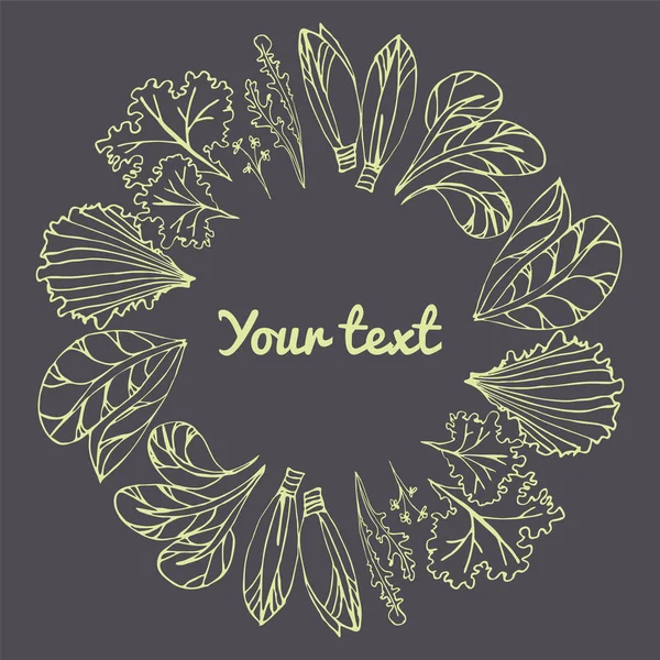 Yaprak kenarlık ve daire çerçeve.