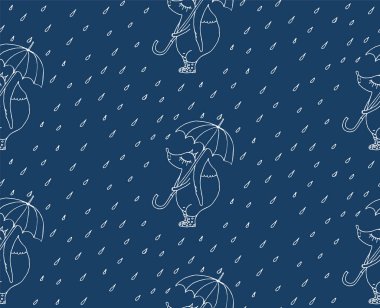 Tilki ve yağmur ile Seamless Modeli.