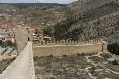 Albarracn ortaçağ şehir Teruel ilinde yapılan surlar
