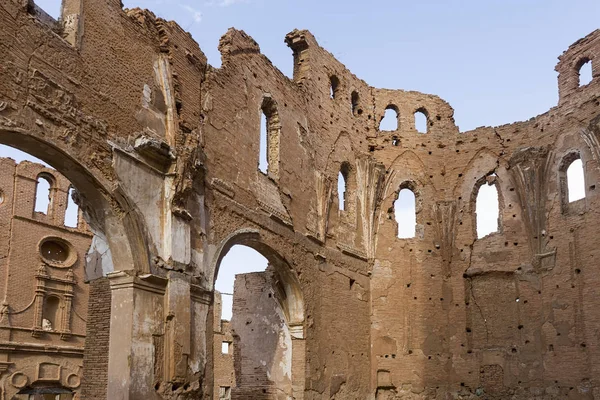 Città abbandonata di Belchite dopo i bombardamenti della guerra civile spagnola — Foto Stock