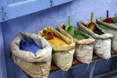 Güzel şehir Chefchaouen Kuzey Fas köşeleri