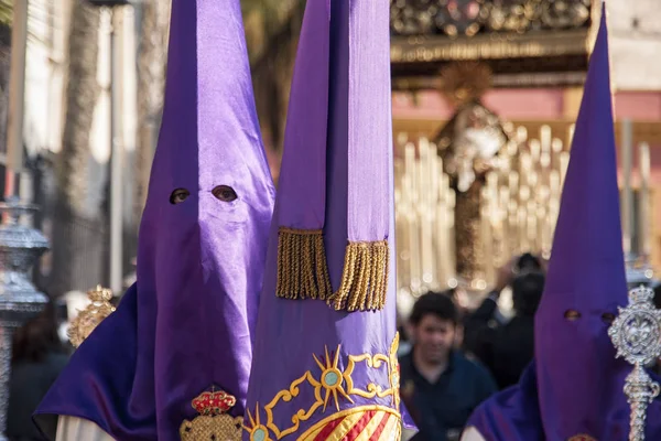 Semana Santa de Sevilla Nazarenos — Foto de Stock