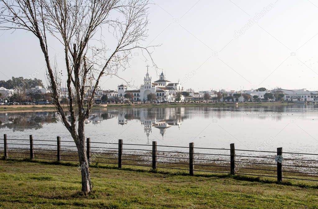 The Roco Marshes next to the chapel, Huelva