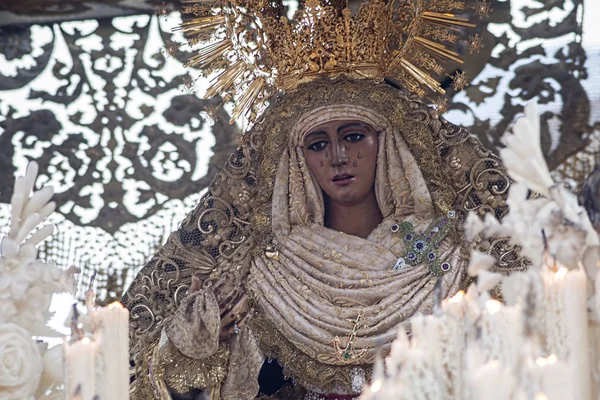 Virgen Esperanza Triana Semana Santa Sevilha — Fotografia de Stock