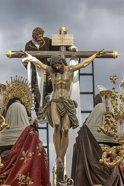 Pass mysterie van de broederschap van de Drievuldigheid, de Heilige Week in Sevilla — Stockfoto