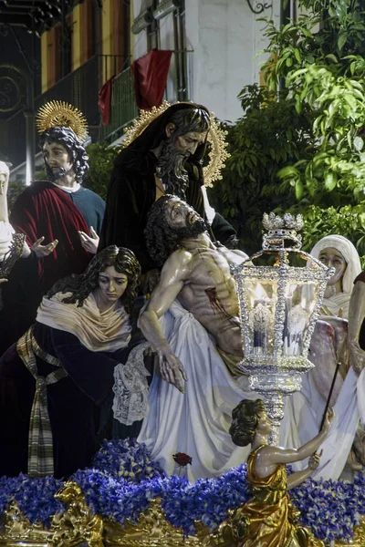 Passo Del Mistero Della Confraternita Santa Marta Semana Santa Siviglia — Foto Stock